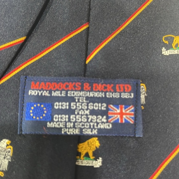 Men’s Maddocks & Dick LTD pure silk custom handmade tie Vintage - Picture 4 of 5